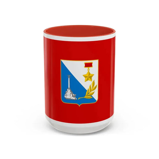Flag of Sevastopol Ukraine - Accent Coffee Mug 15oz Red - Go Mug Yourself