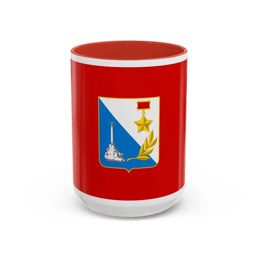 Flag of Sevastopol Ukraine - Accent Coffee Mug 15oz Red - Go Mug Yourself