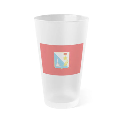 Flag of Sevastopol Ukraine - Frosted Pint Glass 16oz-16oz-Frosted-Go Mug Yourself