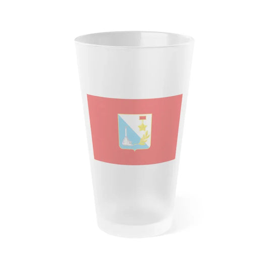 Flag of Sevastopol Ukraine - Frosted Pint Glass 16oz 16oz Frosted - Go Mug Yourself