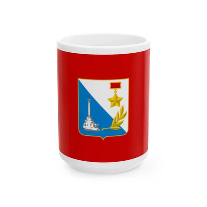 Flag of Sevastopol Ukraine - White Coffee Mug 15oz - Go Mug Yourself