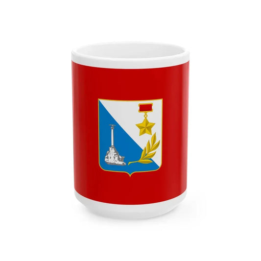 Flag of Sevastopol Ukraine - White Coffee Mug 15oz - Go Mug Yourself