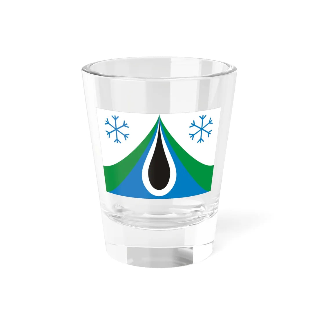 Flag of Severny rayon Novosibirsk oblast 2006 (Russia) Shot Glass 1.5oz 1.5oz - Go Mug Yourself