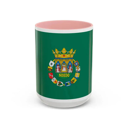 Flag of Sevilla Spain - Accent Coffee Mug 15oz Pink - Go Mug Yourself