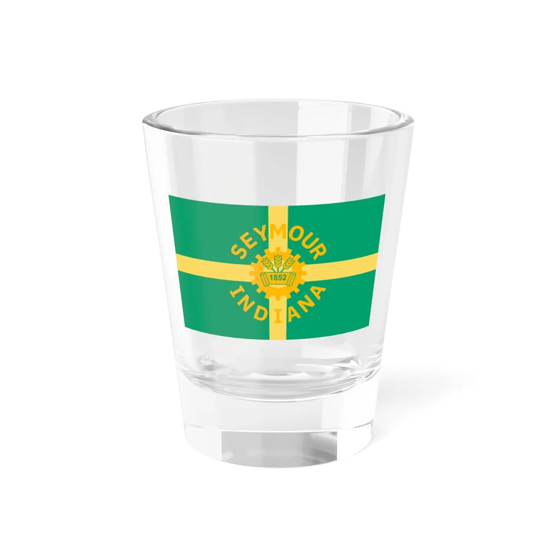 Flag of Seymour Indiana (India) Shot Glass 1.5oz 1.5oz - Go Mug Yourself
