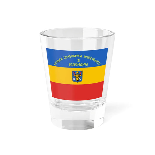 Flag of Sfatul Tarii reverse 1918 (Moldova) Shot Glass 1.5oz 1.5oz - Go Mug Yourself
