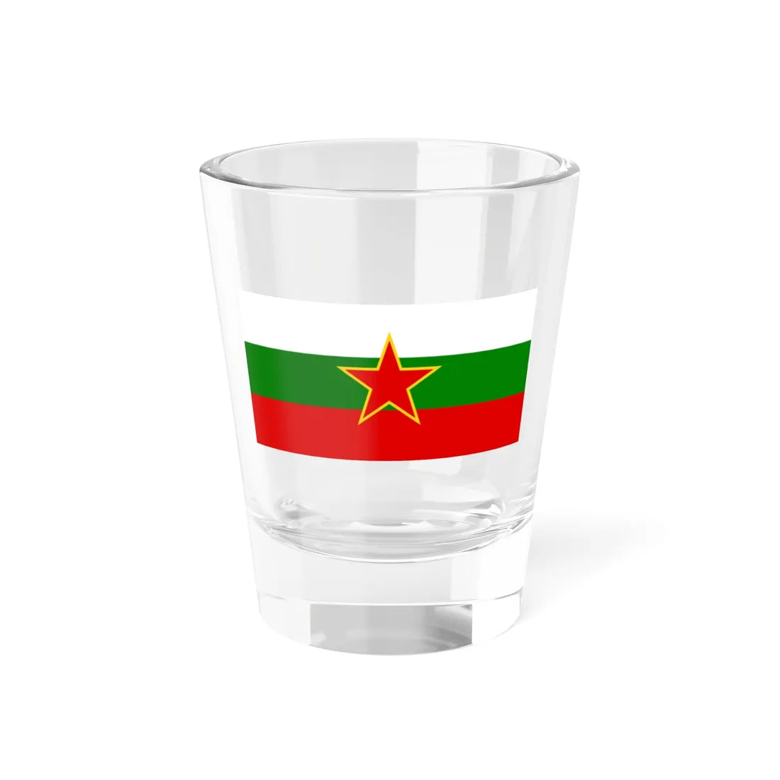 Flag of SFR Yugoslav Bulgarian Minority (Yugoslavia) Shot Glass 1.5oz 1.5oz - Go Mug Yourself