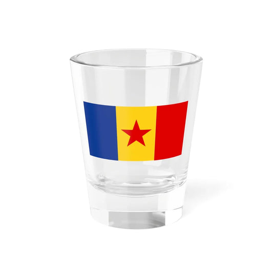 Flag of SFR Yugoslav Romanian Minority (Yugoslavia) Shot Glass 1.5oz 1.5oz - Go Mug Yourself