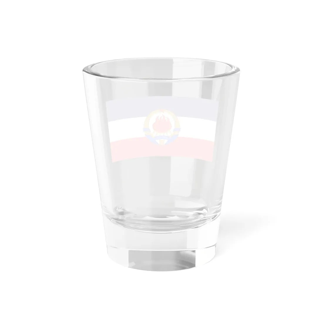 Flag of SFR Yugoslavia with coat of arms (Yugoslavia) Shot Glass 1.5oz - Go Mug Yourself