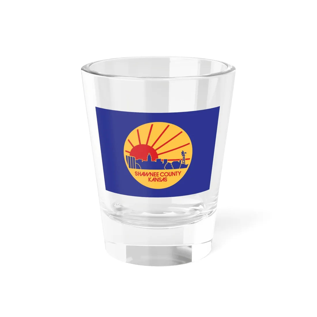 Flag of Shawnee County Kansas (United States) Shot Glass 1.5oz 1.5oz - Go Mug Yourself