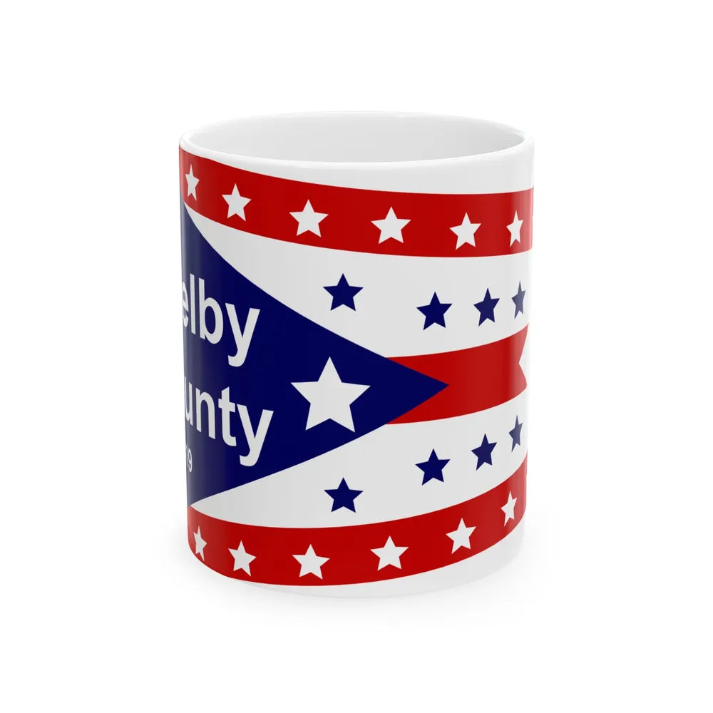 Flag of Shelby County Ohio (United States) White Coffee Mug 11oz - Go Mug Yourself