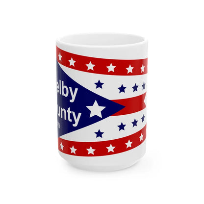 Flag of Shelby County Ohio (United States) White Coffee Mug 15oz - Go Mug Yourself