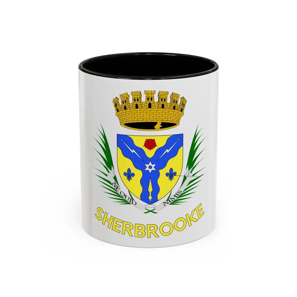 Flag of Sherbrooke Canada - Accent Coffee Mug 11oz Black - Go Mug Yourself