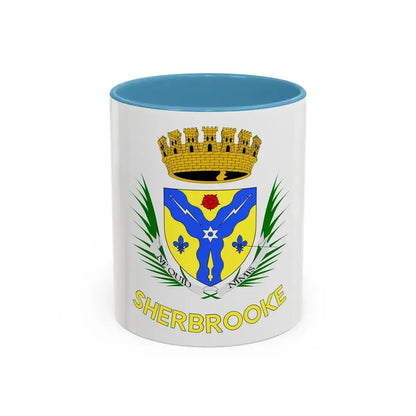 Flag of Sherbrooke Canada - Accent Coffee Mug 11oz Light Blue - Go Mug Yourself