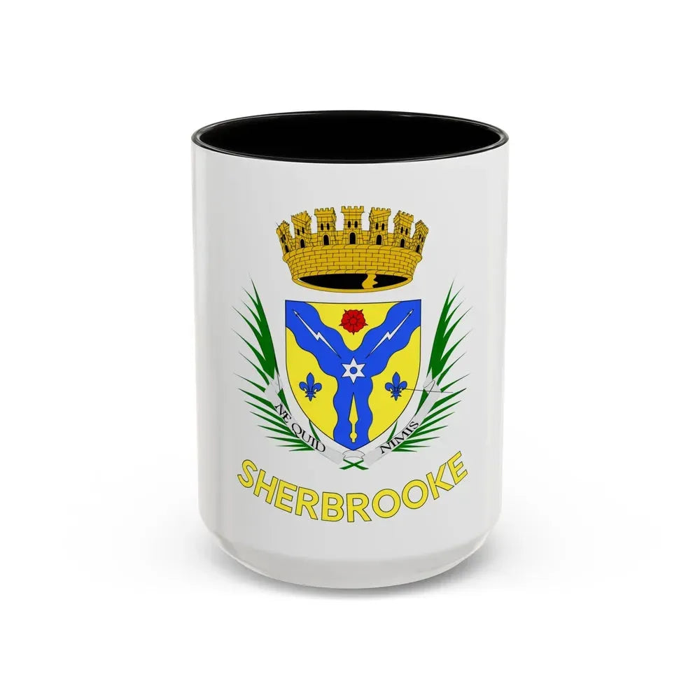Flag of Sherbrooke Canada - Accent Coffee Mug 15oz Black - Go Mug Yourself
