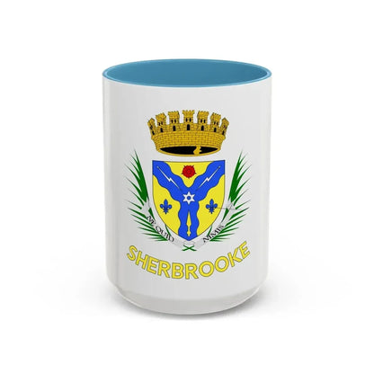Flag of Sherbrooke Canada - Accent Coffee Mug 15oz Light Blue - Go Mug Yourself