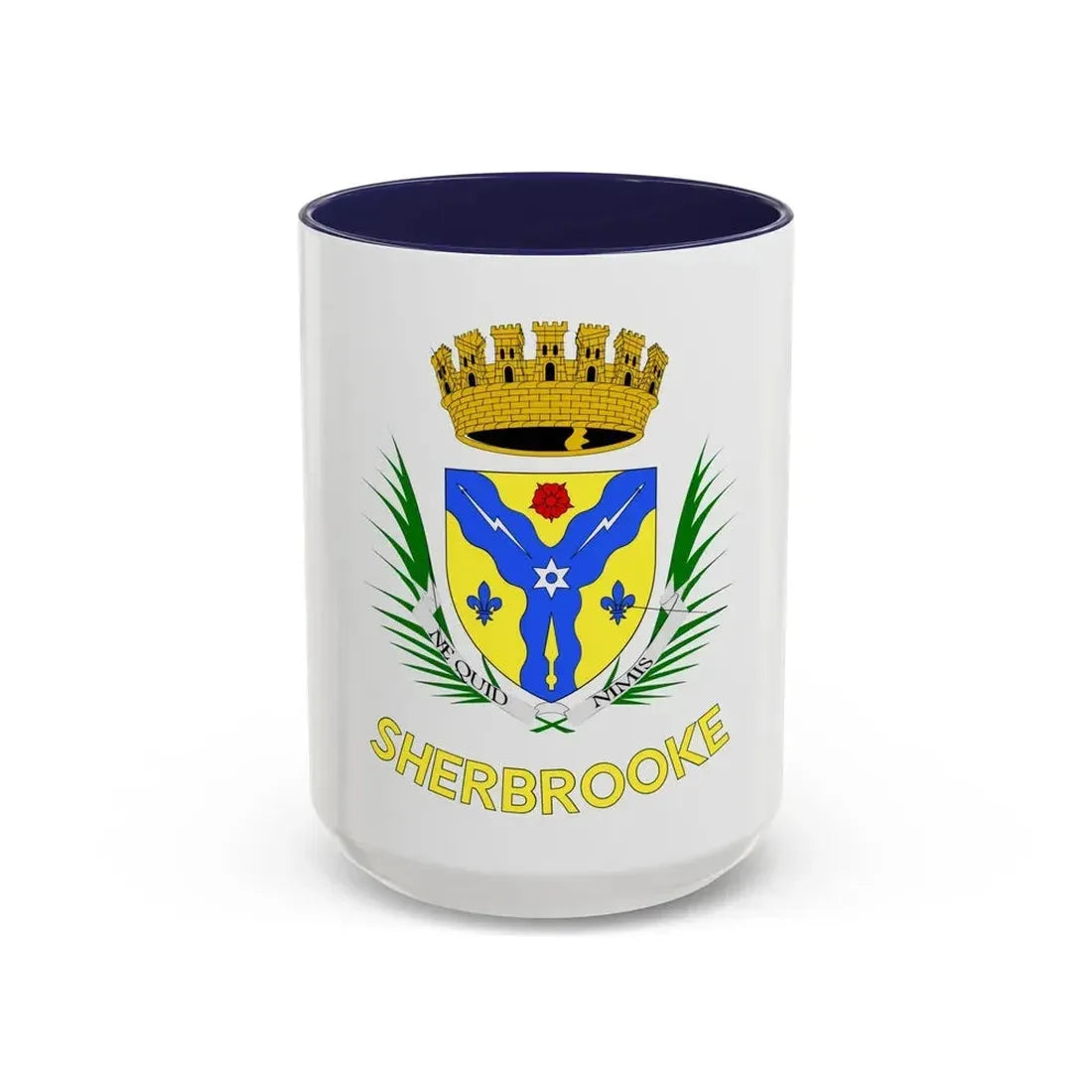Flag of Sherbrooke Canada - Accent Coffee Mug 15oz Navy - Go Mug Yourself