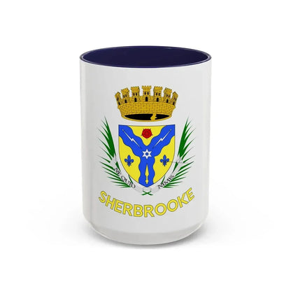 Flag of Sherbrooke Canada - Accent Coffee Mug 15oz Navy - Go Mug Yourself