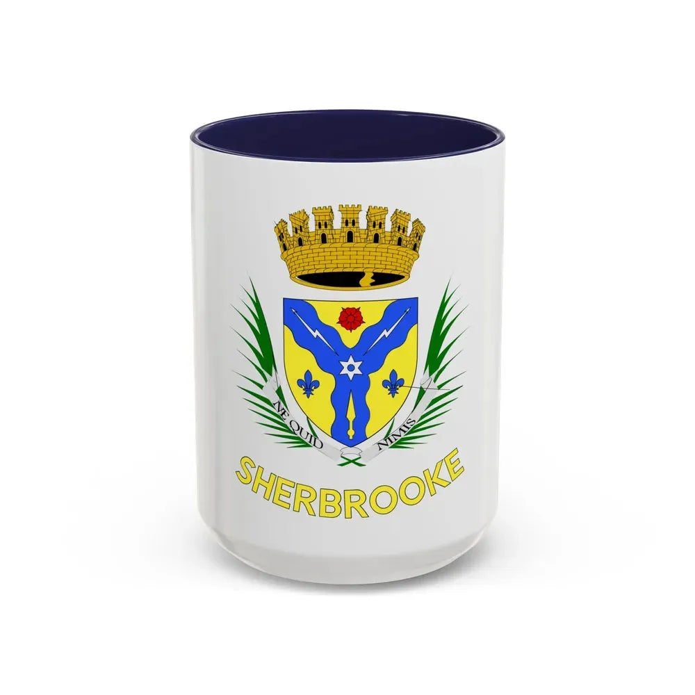 Flag of Sherbrooke Canada - Accent Coffee Mug 15oz Navy - Go Mug Yourself