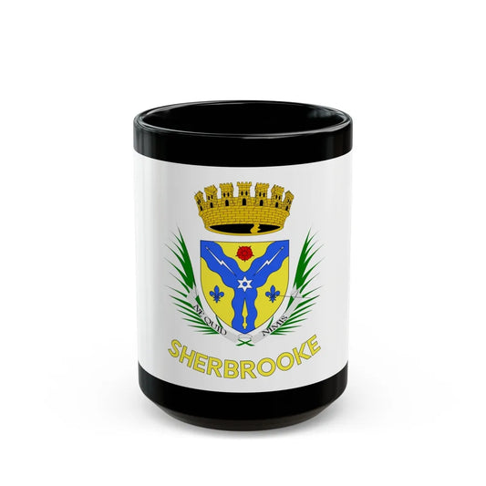 Flag of Sherbrooke Canada - Black Coffee Mug-15oz-Go Mug Yourself