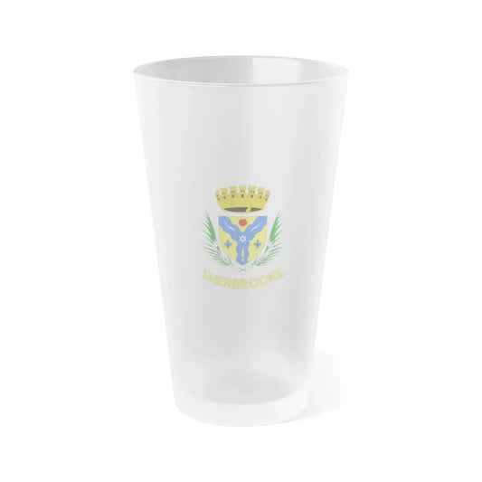 Flag of Sherbrooke Canada - Frosted Pint Glass 16oz 16oz Frosted - Go Mug Yourself