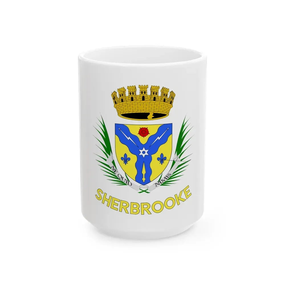 Flag of Sherbrooke Canada - White Coffee Mug 15oz - Go Mug Yourself