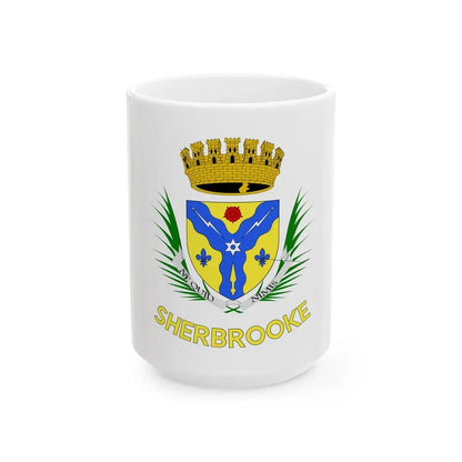 Flag of Sherbrooke Canada - White Coffee Mug 15oz - Go Mug Yourself