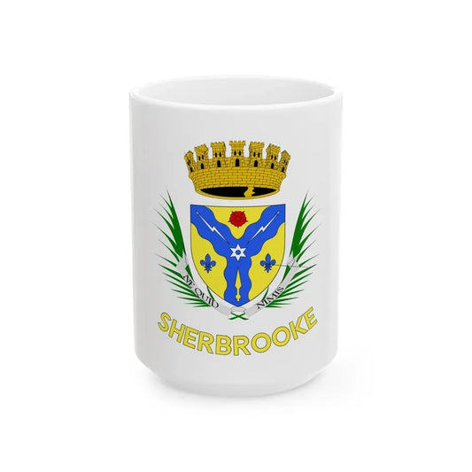 Flag of Sherbrooke Canada - White Coffee Mug 15oz - Go Mug Yourself