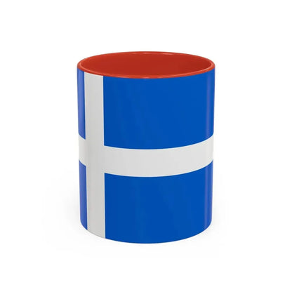Flag of Shetland UK - Accent Coffee Mug 11oz Red - Go Mug Yourself