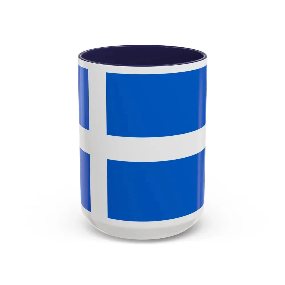 Flag of Shetland UK - Accent Coffee Mug 15oz Navy - Go Mug Yourself