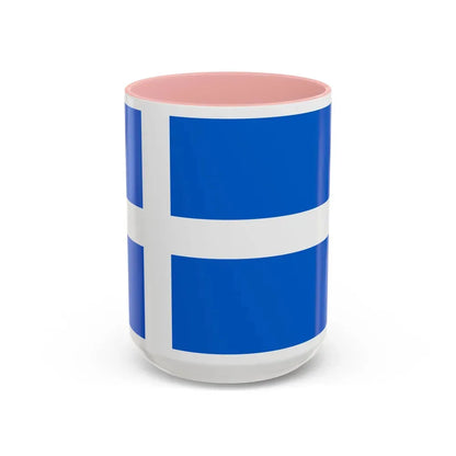 Flag of Shetland UK - Accent Coffee Mug 15oz Pink - Go Mug Yourself