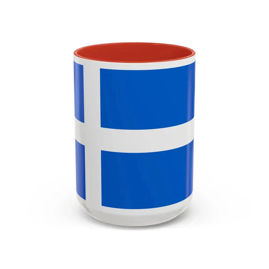 Flag of Shetland UK - Accent Coffee Mug 15oz Red - Go Mug Yourself