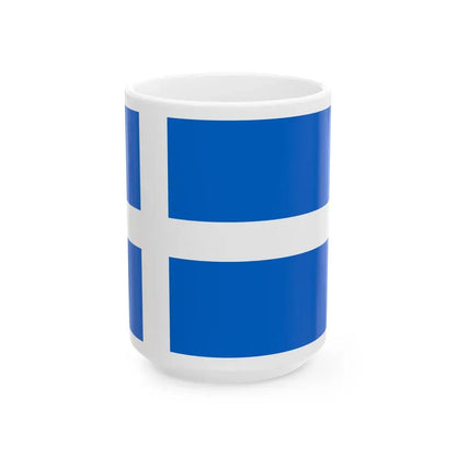 Flag of Shetland UK - White Coffee Mug 15oz - Go Mug Yourself