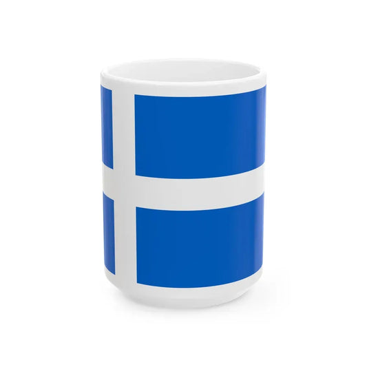 Flag of Shetland UK - White Coffee Mug 15oz - Go Mug Yourself