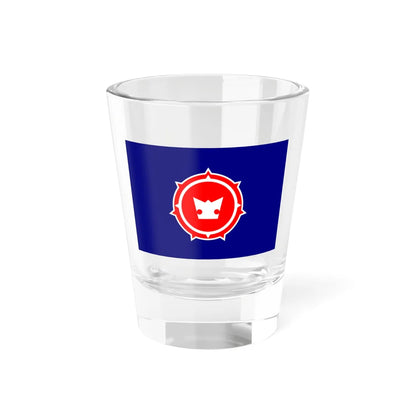 Flag of Shibetsu Hokkaido 1954-2005 (Japan) Shot Glass 1.5oz 1.5oz - Go Mug Yourself