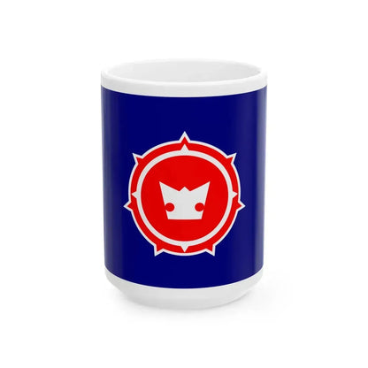 Flag of Shibetsu Hokkaido 1954-2005 (Japan) White Coffee Mug 15oz - Go Mug Yourself