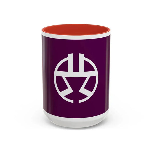 Flag of Shibuya Tokyo Japan - Accent Coffee Mug 15oz Red - Go Mug Yourself
