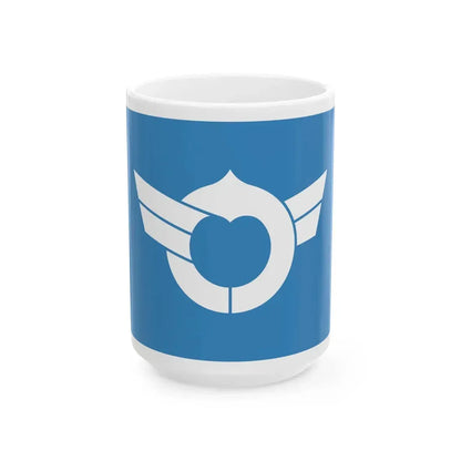 Flag of Shiga Prefecture Japan - White Coffee Mug 15oz - Go Mug Yourself