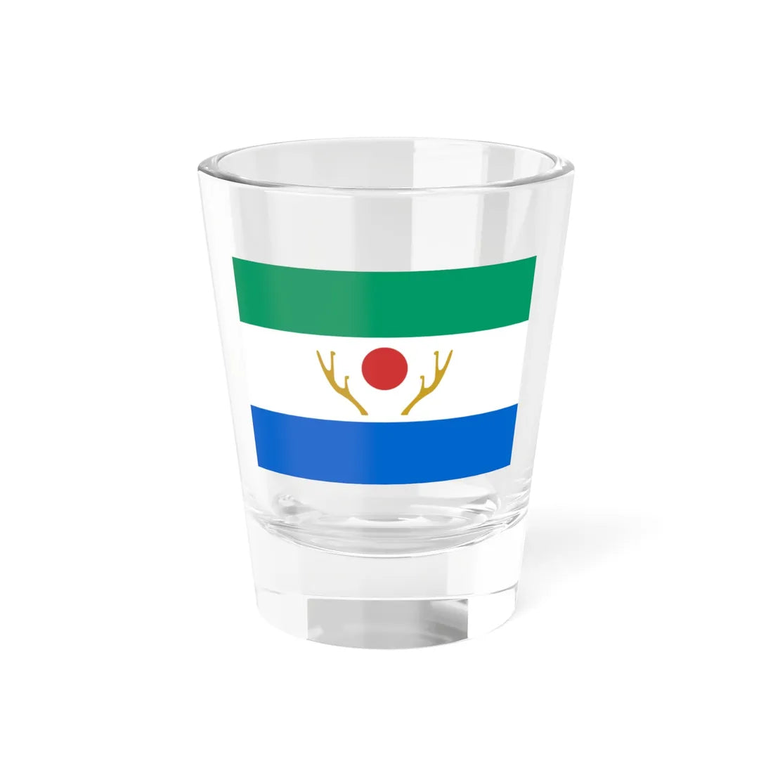 Flag of Shikaoi Hokkaido (Japan) Shot Glass 1.5oz 1.5oz - Go Mug Yourself