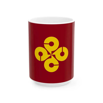 Flag of Shimane Prefecture (Japan) White Coffee Mug 15oz - Go Mug Yourself