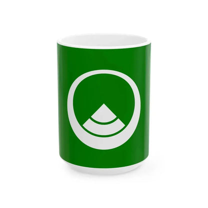 Flag of Shiramine Ishikawa 1971-2005 (Japan) White Coffee Mug 15oz - Go Mug Yourself