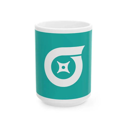 Flag of Shiroi Chiba (Japan) White Coffee Mug 15oz - Go Mug Yourself