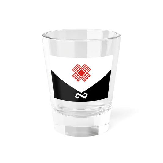 Flag of Shorunzhinskoe Mari El (Russia) Shot Glass 1.5oz 1.5oz - Go Mug Yourself