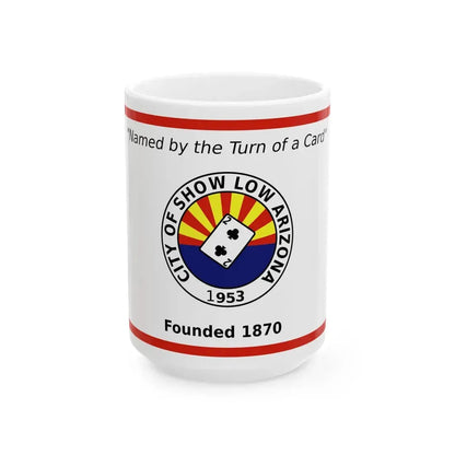 Flag of Show Low Arizona (United States) White Coffee Mug 15oz - Go Mug Yourself