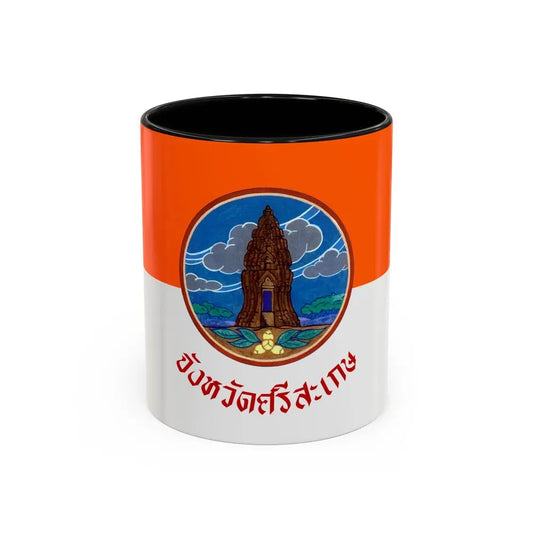 Flag of Si Sa Ket Province Thailand - Accent Coffee Mug 11oz Black - Go Mug Yourself