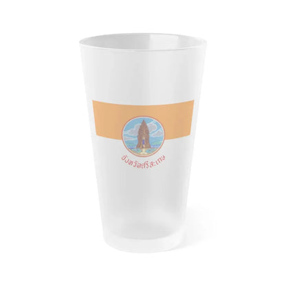 Flag of Si Sa Ket Province Thailand - Frosted Pint Glass 16oz 16oz Frosted - Go Mug Yourself