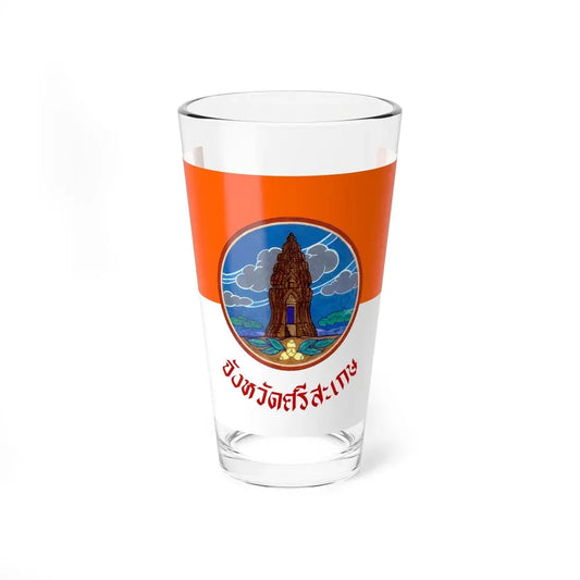 Flag of Si Sa Ket Province Thailand - Pint Glass 16oz 16oz - Go Mug Yourself