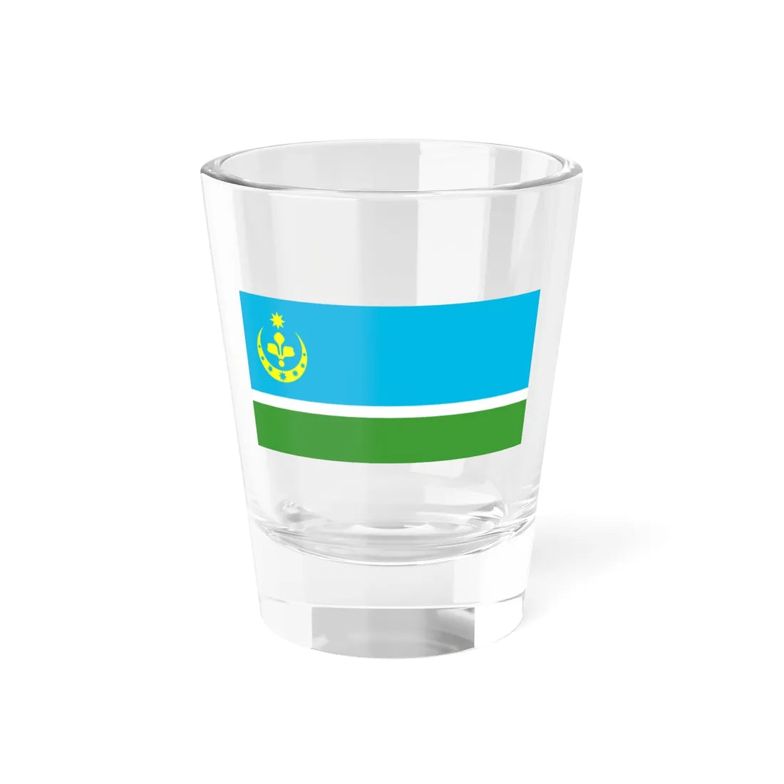 Flag of Siberian Tatars (Russia) Shot Glass 1.5oz 1.5oz - Go Mug Yourself