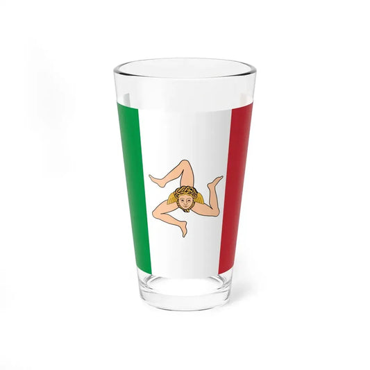 Flag of Sicilian Kingdom 1848 (Italy) Pint Glass 16oz 16oz - Go Mug Yourself