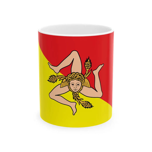 Flag of Sicily (Italy) White Coffee Mug 11oz - Go Mug Yourself